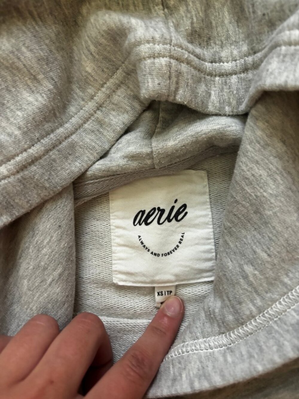 Aerie Heather Gray Pullover Hoodie Women's XS Cozy Sweatshirt - Picture 3 of 3